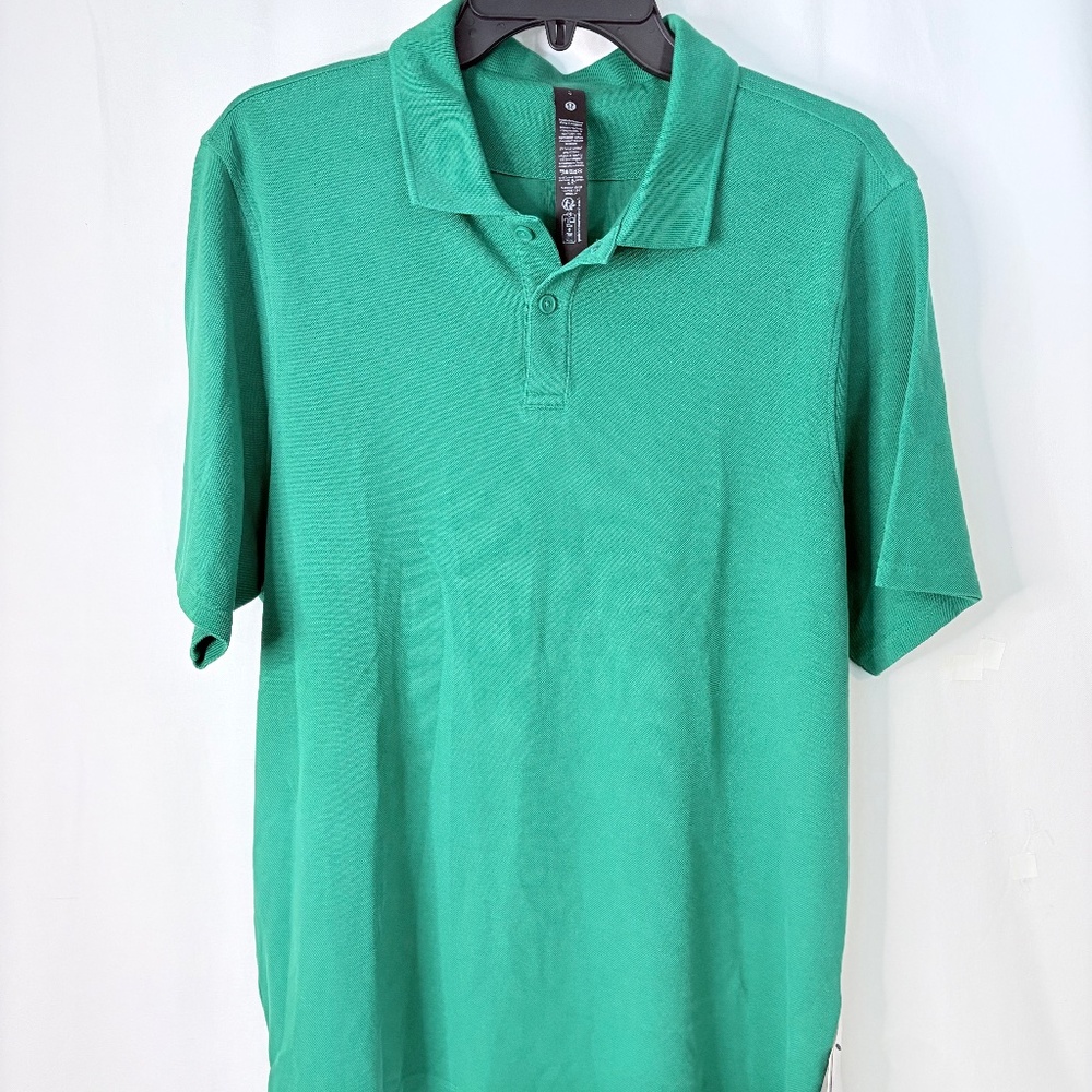 NWT LULULEMON Mens Cotton Pique Short Sleeve Polo Creen Sz Lg
